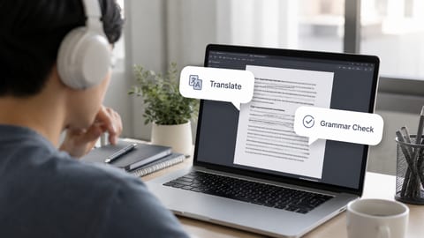 An AI assistant translating and improving a written message