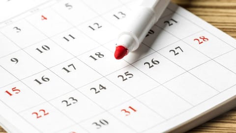 A weekly schedule planner on a calendar