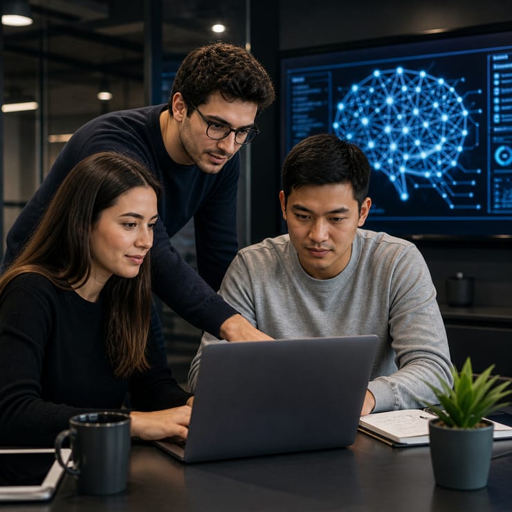 Students exploring artificial intelligence technology